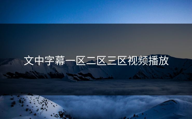 文中字幕一区二区三区视频播放